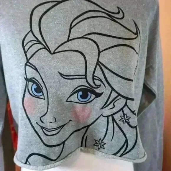 Disney Frozen Elsa Crop Top Sweater, Size M - Picture 6 of 13